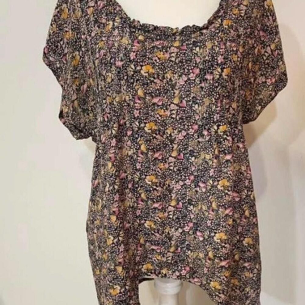 Women's multi Blouse 100% Silk Sz 14